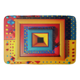 Geometric Playbox: 3D Pop Art Primary Colors  バスマット
