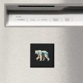 Geometric Polar Bear – ジオメトリモチーフ – 環境 マグネット (インサイチュ (食洗機))