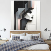 Geometric Portrait Study キャンバスプリント (インサイチュ (寝室))