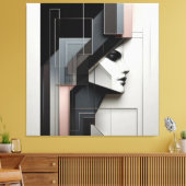 Geometric Portrait Study キャンバスプリント (インサイチュ (リビング))