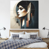 Geometric Profile Composition キャンバスプリント (インサイチュ (寝室))