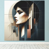 Geometric Profile Composition キャンバスプリント (インサイチュ (ウッドフロア))