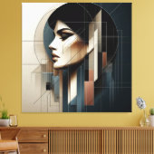 Geometric Profile Composition キャンバスプリント (インサイチュ (リビング))