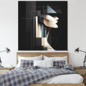 Geometric Profile/ Geometrisches Profil キャンバスプリント (インサイチュ (寝室))