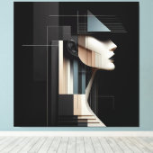Geometric Profile/ Geometrisches Profil キャンバスプリント (インサイチュ (ウッドフロア))