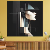 Geometric Profile/ Geometrisches Profil キャンバスプリント (インサイチュ (リビング))