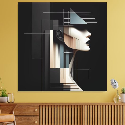 Geometric Profile/ Geometrisches Profil キャンバスプリント (インサイチュ (リビング))