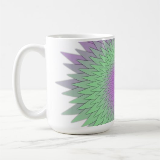 Geometric Purple and Green コーヒーマグカップ (左)
