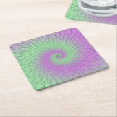 Geometric Purple and Green スクエアペーパーコースター (アングル)