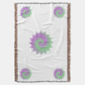 Geometric Purple and Green スローブランケット (正面縦)