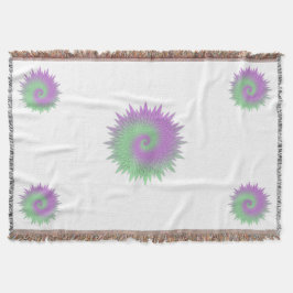 Geometric Purple and Green スローブランケット