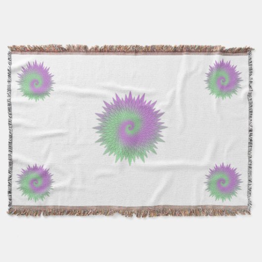 Geometric Purple and Green スローブランケット (正面)
