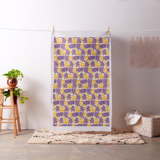 Geometric Purple and Yellow Pattern Fabric ファブリック (インサイチュ)