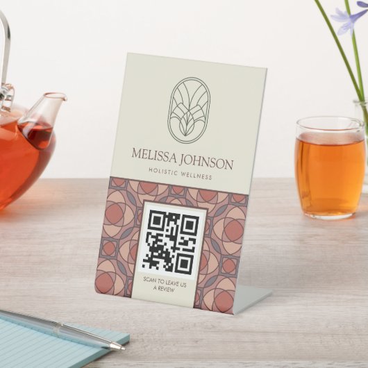 Geometric QR Code Pedestal Table Sign 台座サイン (インサイチュ)