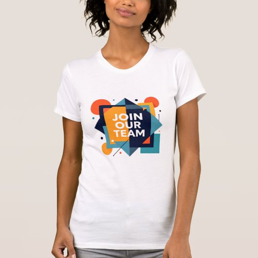 Geometric Recruitment Graphic – Bold White Text "J Tシャツ (正面)