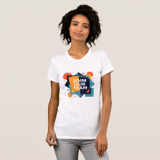 Geometric Recruitment Graphic – Bold White Text "J Tシャツ (正面フル)