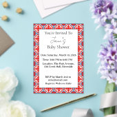 Geometric Red Acrylic Baby Shower Invitation アクリル招待状 (インサイチュ (ウェディング))