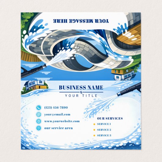 Geometric Residential pressure washing Flow 名刺 (外部フラット)