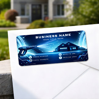 Geometric Residential Pressure Washing Glow ラベル