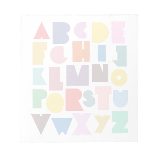 Geometric Retro Alphabet ノートパッド (正面)