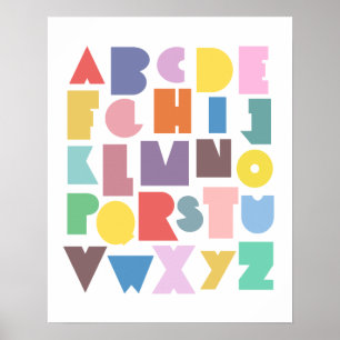 Geometric Retro Alphabet ポスター