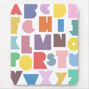 Geometric Retro Alphabet マウスパッド