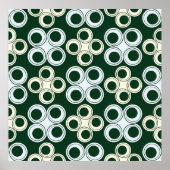 Geometric Retro Circles Pattern ポスター (正面)