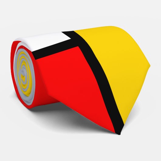 Geometric Retro Mondrian Style Color Composition ネクタイ (ロール)