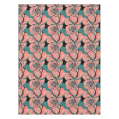 Geometric Roses In Shades Of Black And Teal  テーブルクロス (正面)