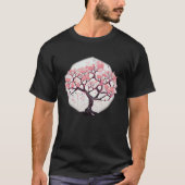 Geometric Sakura Bloom Cherry blossom tree of life Tシャツ (正面)