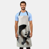 Geometric Sculpted Portrait エプロン (着用した状態)