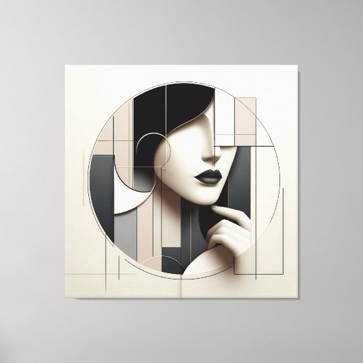 Geometric Sculpted Portrait キャンバスプリント (正面)