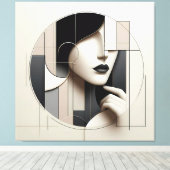 Geometric Sculpted Portrait キャンバスプリント (インサイチュ (ウッドフロア))