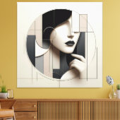 Geometric Sculpted Portrait キャンバスプリント (インサイチュ (リビング))