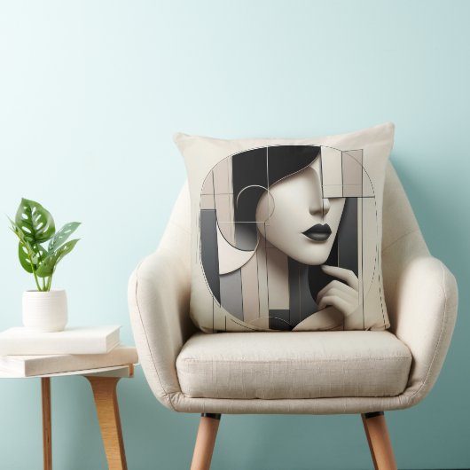 Geometric Sculpted Portrait  クッション (椅子)