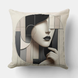 Geometric Sculpted Portrait  クッション