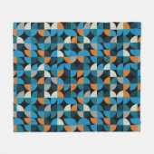 Geometric seamless mosaic tiles pattern, backgroun フリースブランケット (正面(横))