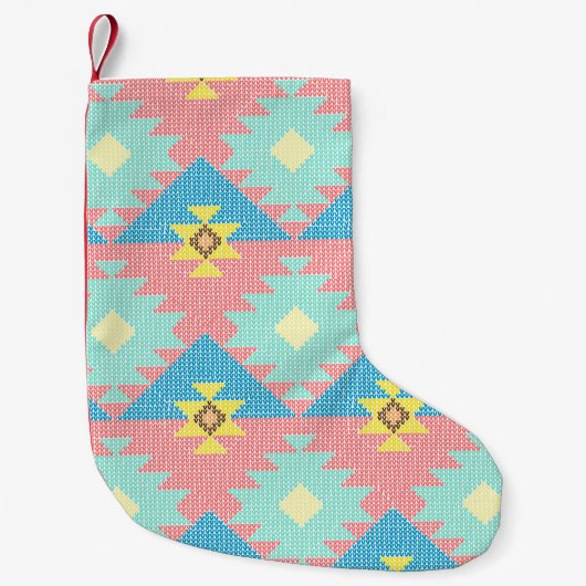 Geometric seamless pattern design,  home decor ide スモールクリスマスストッキング (正面)
