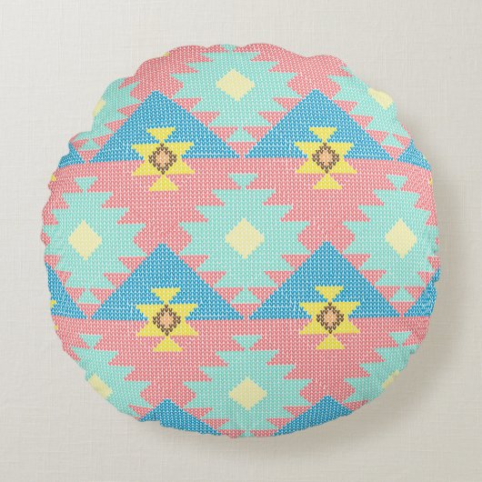 Geometric seamless pattern design, home decor ide ラウンドクッション (正面)