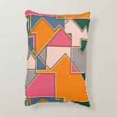 geometric seamless pattern, lines, orange, purple アクセントクッション (裏面(縦))