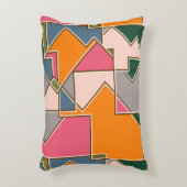 geometric seamless pattern, lines, orange, purple アクセントクッション (正面(垂直))