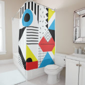 Geometric seamless pattern with abstract shapes シャワーカーテン (インサイチュ)