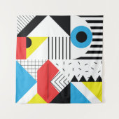 Geometric seamless pattern with abstract shapes タペストリー (正面(横))