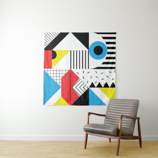 Geometric seamless pattern with abstract shapes タペストリー (インサイチュ(横))