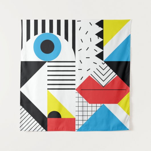 Geometric seamless pattern with abstract shapes タペストリー (正面)