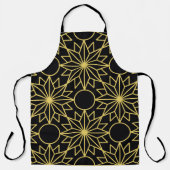 Geometric seamless pattern with stylized golden wi エプロン (正面)