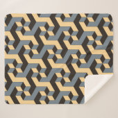 geometric seamless tile with complex rotating cubi シェルパブランケット (正面(横))