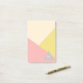 Geometric Shapes in Pastel Colors Monogrammed ポストイット (デスク上)