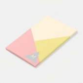 Geometric Shapes in Pastel Colors Monogrammed ポストイット (アングル)