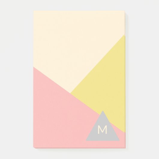 Geometric Shapes in Pastel Colors Monogrammed ポストイット (正面)